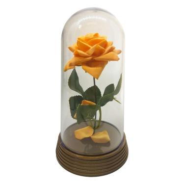 Imagem de Linda Redoma Com Rosa Laranja , Inspirada Na Rosa Encantada