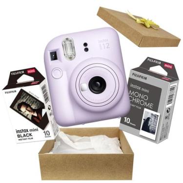 Imagem de Kit Presente Câmera Instax Mini 12 Com Filme Preto Branco + Filme Pret