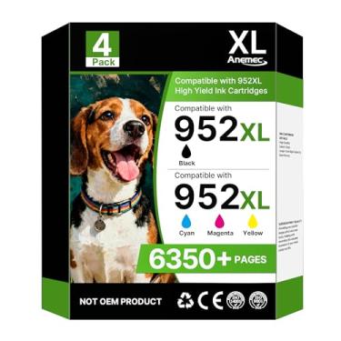Imagem de Anemec Cartuchos de tinta 952 XL para impressoras HP 952XL Pacote combo para impressoras HP 8710 Trabalho de tinta para escritório Jet Pro 7740 8720 8715 8210 8703 OfficeJet 8702, cor preta, pacote