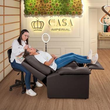 Imagem de Poltrona Lisboa Reclinável Papai 3 Posições Estética Corino Confort Plus (MARROM)