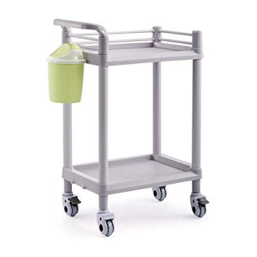 Imagem de Carrinho de mão móvel carrinho de mão para casa carrinho de serviço doméstico cinza spa salão de beleza carrinho com rodas, prateleira de carrinho de serviço utilitário sem alças/bege/2 nem