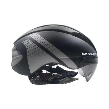 Imagem de Capacete De Bicicleta Unissex Com Lentes Substituíveis Para Competição
