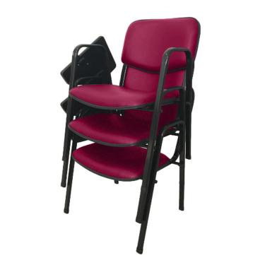 Imagem de 03 Cadeiras Escolar Universitária Linha Hotel Auditório Rosa