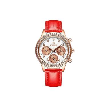Imagem de Relógio Feminino Elegante De Couro Wishdoit Wsd-13n à Prova