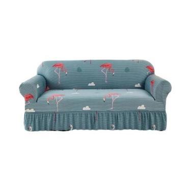Imagem de Capa De Sofá Antiderrapante Elástica Estampada Protetora De Móveis Par