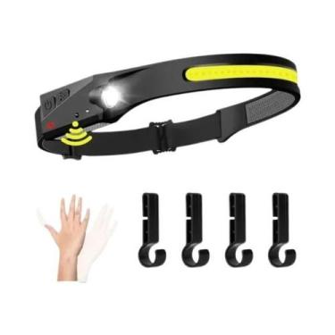 Imagem de Lanterna De Cabeça LED Recarregável Com 5 Modos De Luz E Bateria Integ