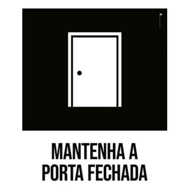 Imagem de Kit 3 Placas Desenho Mantenha Porta Fechada 27X35 - Sinalizo