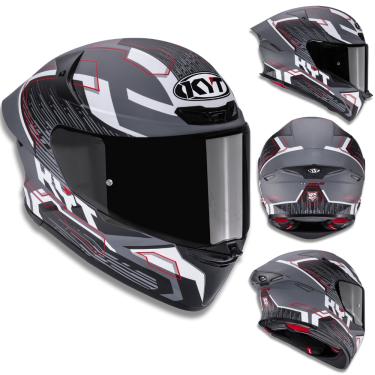 Imagem de Capacete KYT TT Revo Speeding Cinza Preto Branco Fosco