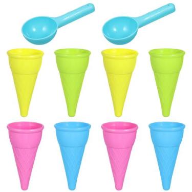 Imagem de Colher de sorvete Kisangel Beach Toy com 10 unidades de cones para cri