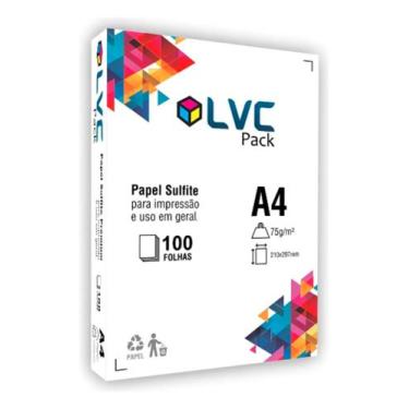 Imagem de 2 Pacotes - Papel Sulfite A4 75g 500 Folhas Premium Lvc Pack - LRV Pac
