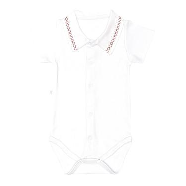 Imagem de Body Bebê Menino Gola Polo Branco Detalhe Vermelho Fofinho-Masculino