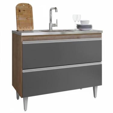 Imagem de Balcao Pia 2 P Esmeralda 100 cm Eratto Moveis - Milani Store, Freijo G