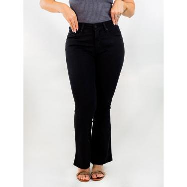 Imagem de Calça Sarja Feminina Flare Petit Preta Alta Elastano Anticorpus-Feminino