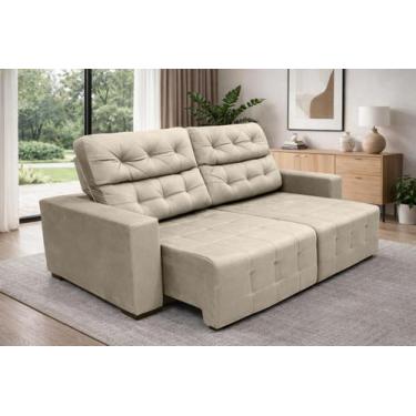Imagem de Sofá Retrátil e Reclinável Siena 2.00m Super Pillow - Sofisticato, Beg