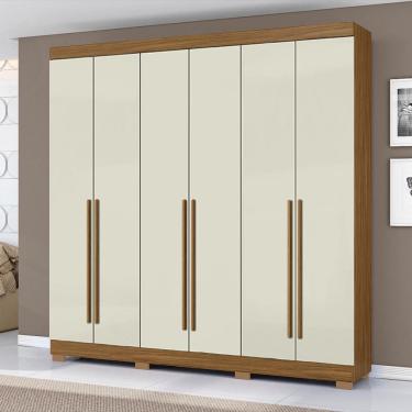 Imagem de Guarda Roupa Roupeiro 230 6 Portas 2 Gavetas Atacama Off White Aramóveis