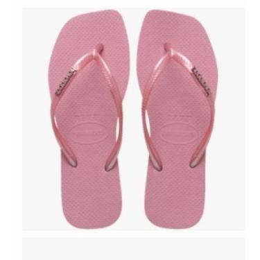 Imagem de Chinelo feminino havaianas slim square met, Rosa chiffon, 38