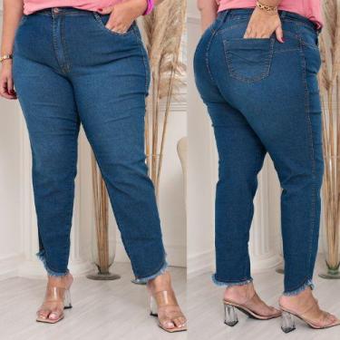 Imagem de Calça Capri Plus Size Feminina Jeans Cintura alta Taiga Jeans com Lycr