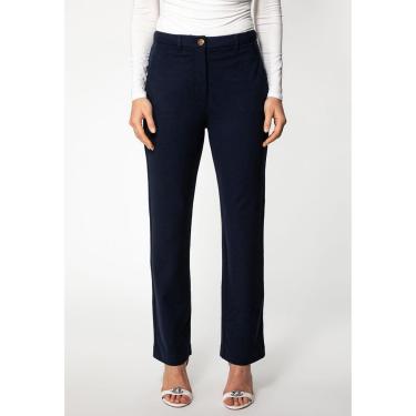 Imagem de Calça Alfaiataria Reta Eco Azul Marinho-Feminino