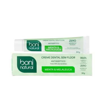 Imagem de Creme Dental Menta E Melaleuca Pasta De Dente Sem Flúor Vegana Boni Na