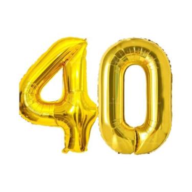 Imagem de Balões De Números Dourados De 40 Polegadas Para Decoração De Aniversár