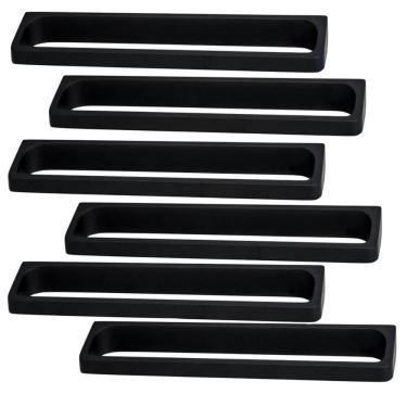 Imagem de Conjunto 6 Puxadores Toulon 2544 Preto Fosco para Móveis Armários Gavetas Torralba