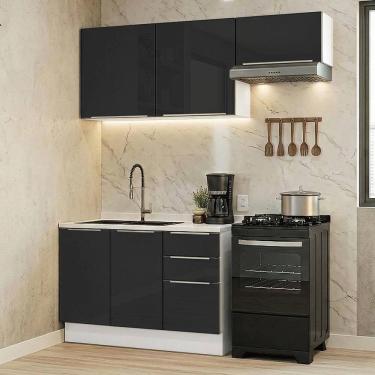 Imagem de Armário de Cozinha Compacta 180 cm Branco/Preto Lux Madesa 03
