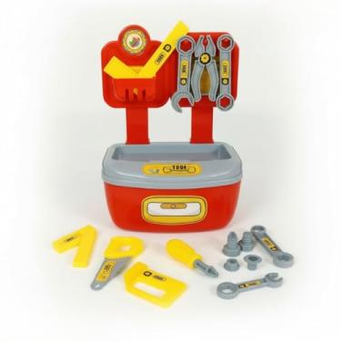 Imagem de Bancada De Ferramentas Infantil Maleta Portátil Kit Brinquedo Educativo Completo com Acessórios