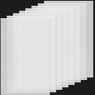 Imagem de UPINS 8 peças de folhas de malha de plástico branco, tela branca de PVC para impressão repelente de água, malha branca para olhos de fursuit para artesanato, máscara de cosplay, projetos de artesanato