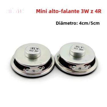 Imagem de Mini Alto-falante 3W 4R Com Diâmetro De 4CM/5CM, 3 Watts, 4 Ohms Para 