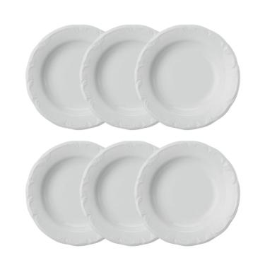 Imagem de Jogo 6 Pratos Fundos Pomerode Brancos 24 Cm Porcelana Schmidt