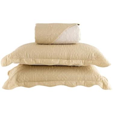 Imagem de Colcha Cobre Leito Ultrasonic Dupla Face Dyuri Lisa - Jolitex, Bege Pa