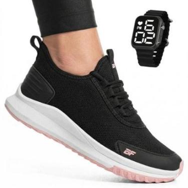 Imagem de Tênis Feminino Para Malhar Academia Leve e Macio BF Shoes + Relógio Digital-Feminino