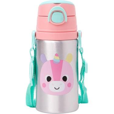 Imagem de Garrafinha Alumínio Buba Zoo Unicórnio 450ml Canudo Silicone