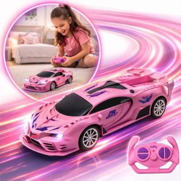 Imagem de Carrinho Controle Remoto Pilha Infantil Com Luz Racing Super Rápido Br