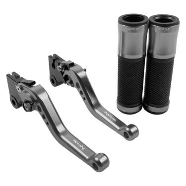 Imagem de Kit Manopla Manete Esportivo Honda Pop 100 110 110i - NoBrand, Titaniu