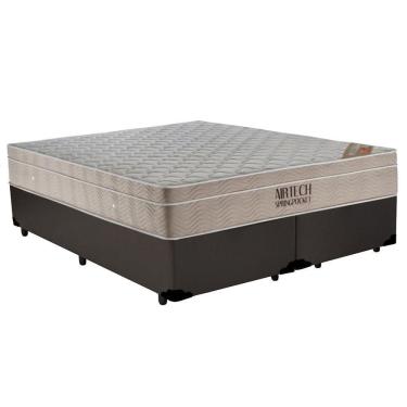 Imagem de Cama  Box Queen  Bipartido Sintético  + Colchão Ortobom Airtech Molas Ensacadas 65x158x...