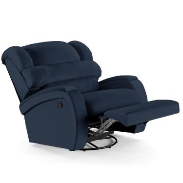 Imagem de Poltrona Do Papai Reclinável Kalie Glider Giratória Fh9 Pu Azul - Mpozenato