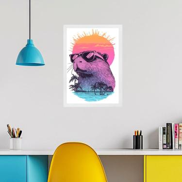 Imagem de Quadro Decorativo Capivara Verão - Summer Time 45x34cm