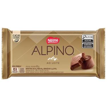 Imagem de Barra de Chocolate Alpino ao Leite 80g Nestlé, Chocolate ao leite