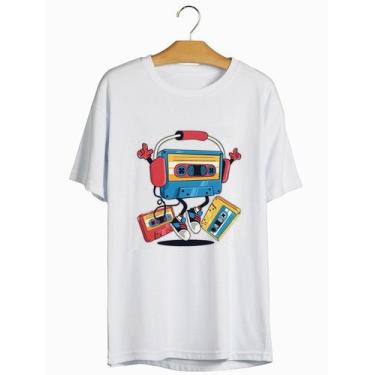 Imagem de Camiseta Estampada Frente Fita Cassete Musica Vintage Old School - CWB