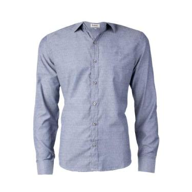 Imagem de Camisa Masculina Amil Manga Longa Azul, Azul, 4
