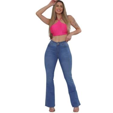 Imagem de Calça Jeans Feminina Modela Corpo Tecido Premium - SK JEANS, Azul, 44,