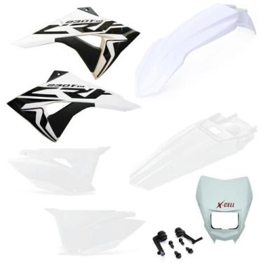Imagem de Kit Carenagem Plástico Biker Elite C/ Adesivos Farol X-Cell Honda Crf 
