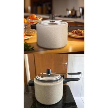 Imagem de Panela de pressão 4.5l revestimento cerâmico vanilla - Brinox