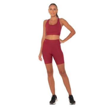 Imagem de Bermuda Amei Sport Basic com Bolso - Vermelho, Vermelho escuro, P
