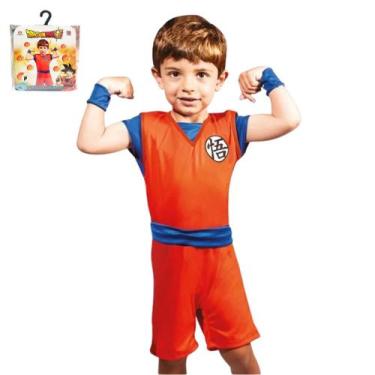 Imagem de Fantasia Infantil Anime Mangá Dragon Ball Goku C/Munhequeira - Super M