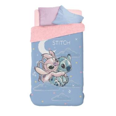 Imagem de Edredom Infantil Sherpa Stitch Angel Lepper Solteiro 1,50x2,20m Dupla 