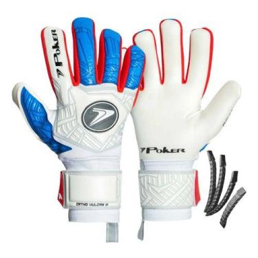 Imagem de Luva Goleiro Campo Poker Ortho Vulcan C/ Talas De Proteção -, Branco, 