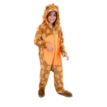 Imagem de Macacão Infantil TipTop Longo Pelucia Leão Marrom - 301208, 04, Marrom