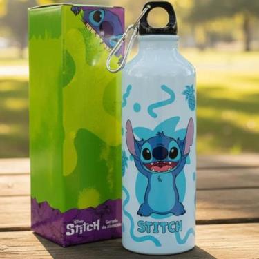 Imagem de Garrafa Alumínio Stitch 500ml Azul Claro Abacaxi REF. DQH060ST2 - Taim